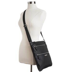 Genuine Butter Soft Leather Large CrossBody Messenger Style Bag (Black)